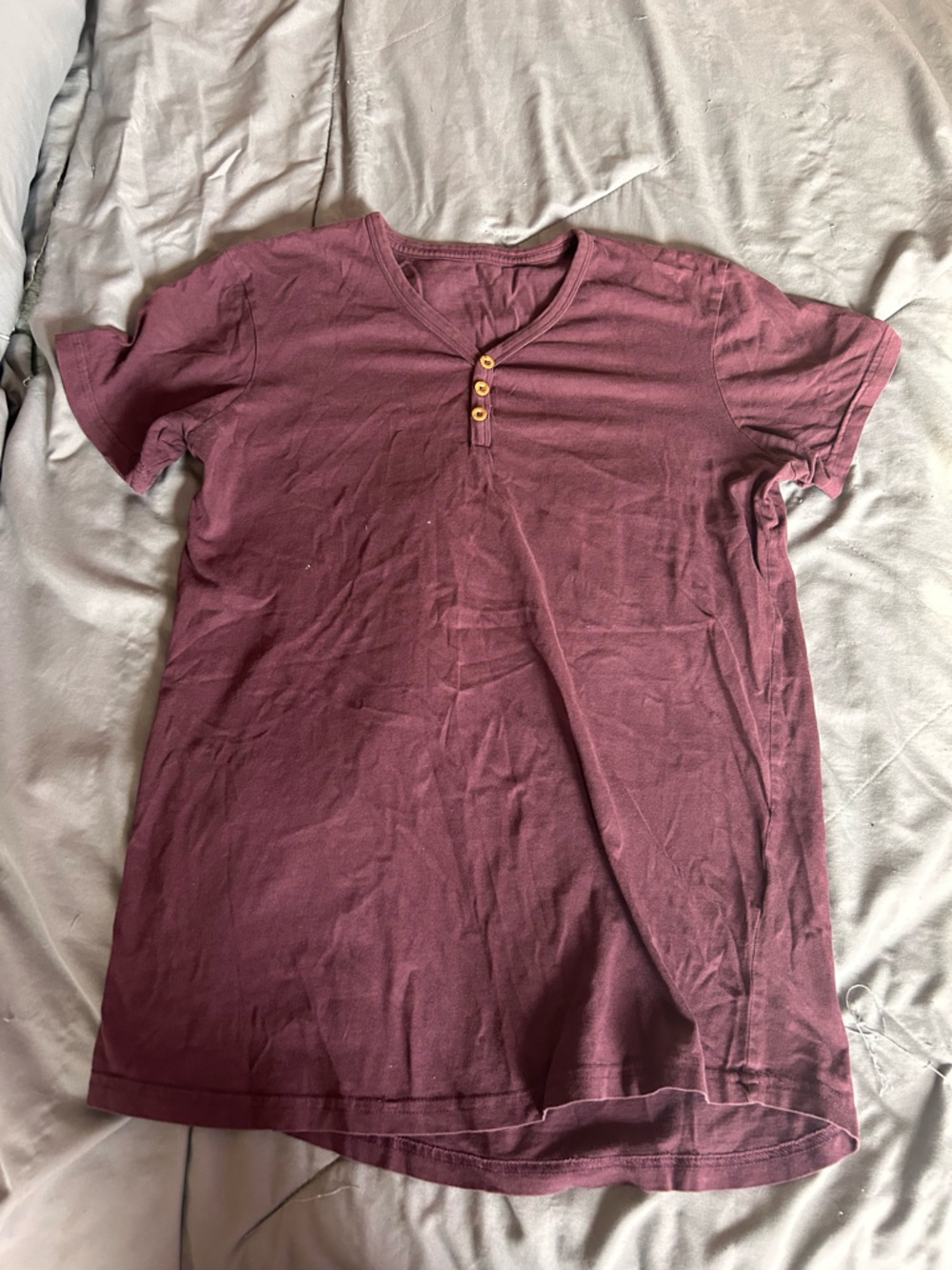Mauve Short Sleeve Henley Top